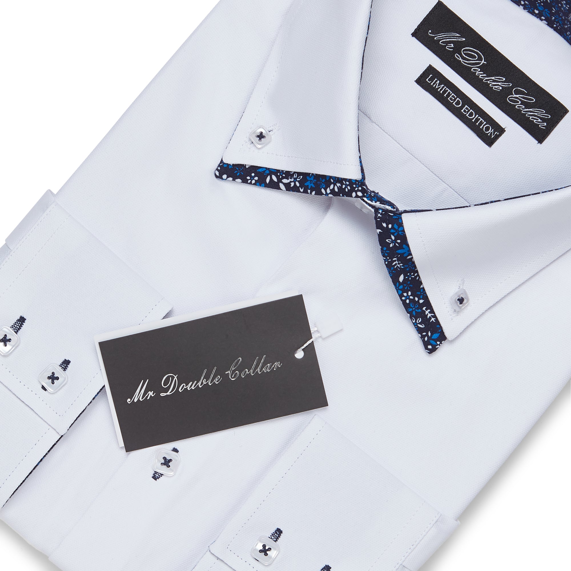 mens white shirt with floral collar